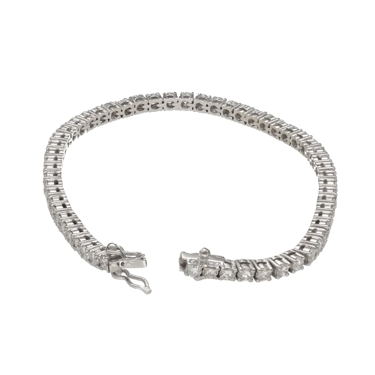 Bracelet ligne tennis serti de 4,50 Cts de diamants en or blanc. sold by 58 Facettes product image thumbnail 4