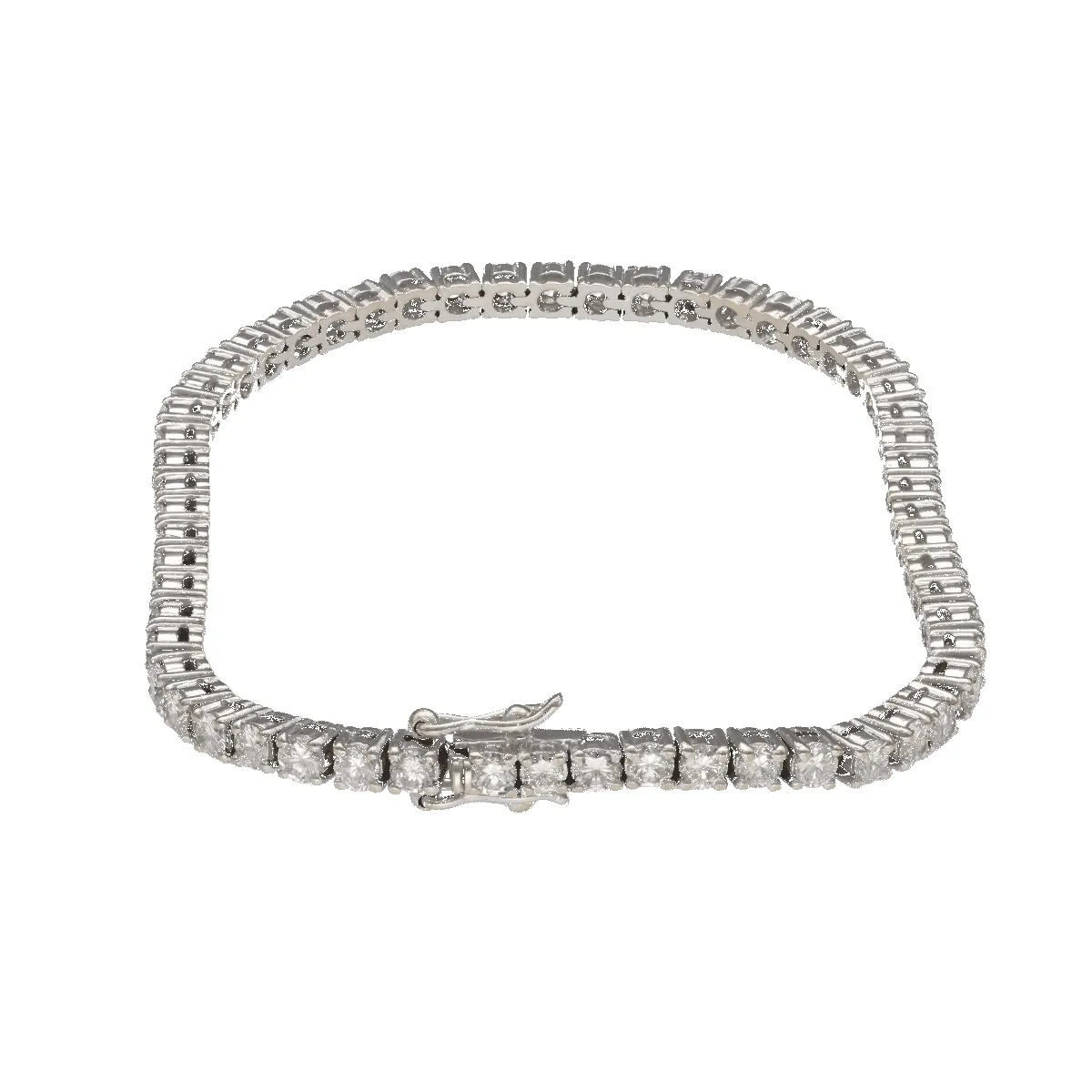 Bracelet ligne tennis serti de 4,50 Cts de diamants en or blanc. sold by 58 Facettes