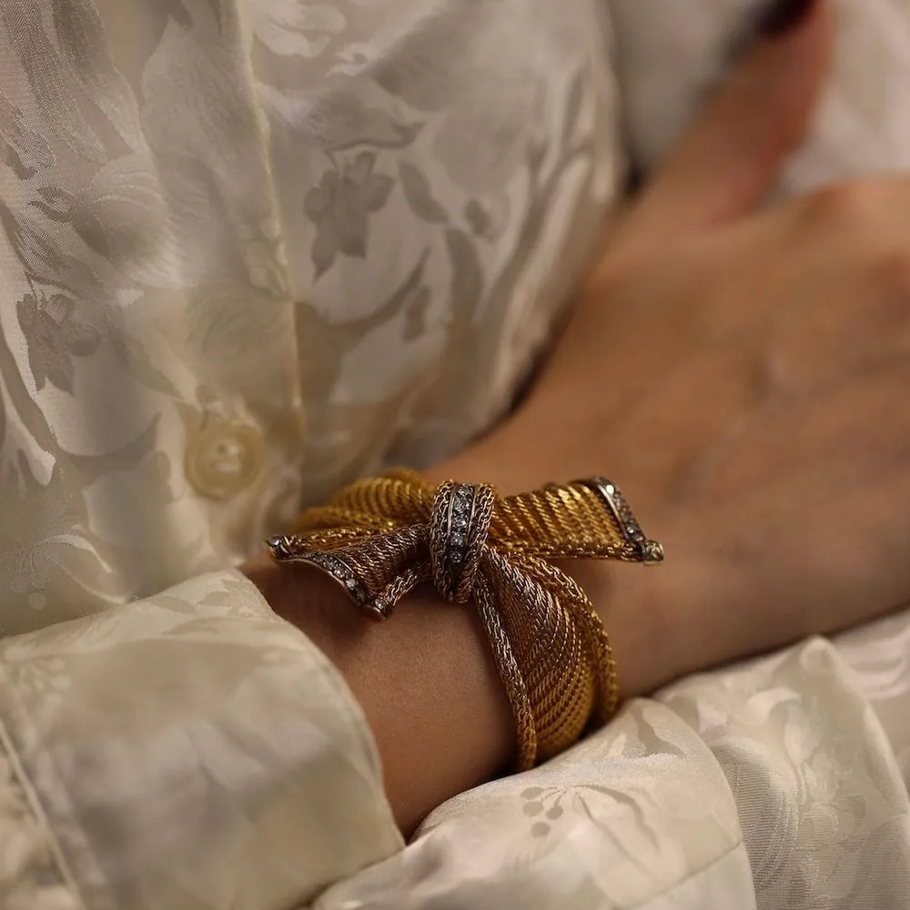 Bracelet en or jaune et platine avec Diamants vers 1950. sold by 58 Facettes product image thumbnail 5