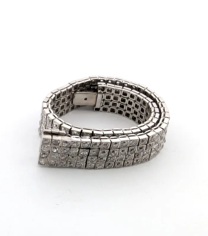 Bracelet en platine avec diamants sold by 58 Facettes