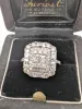 Bague en or blanc avec diamants baguette et brillant sold by 58 Facettes