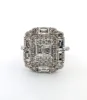 Bague en or blanc avec diamants baguette et brillant sold by 58 Facettes