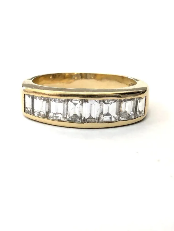 Bague en or jaune et diamants baguette sold by 58 Facettes