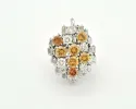 Anello oro bianco diamanti gialli e bianchi sold by 58 Facettes