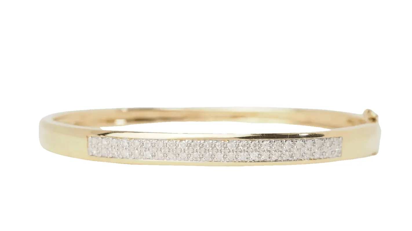 Bracelet jonc ouvrant en or jaune et diamants sold by 58 Facettes