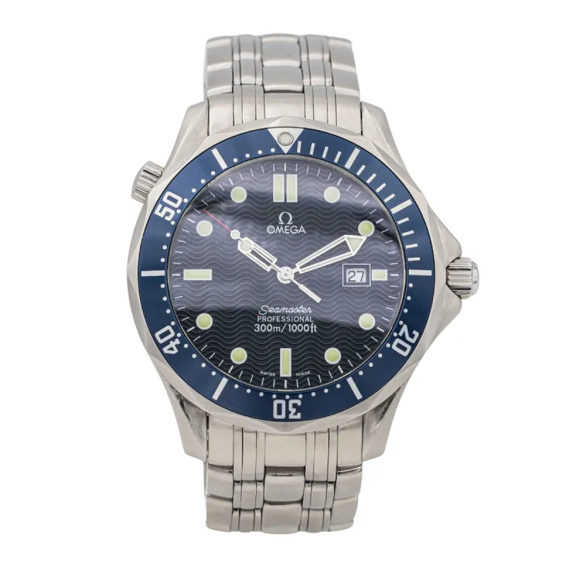 Omega Seamaster - Montre Diver en acier, cadran bleu 41 mm made by 58 Facettes