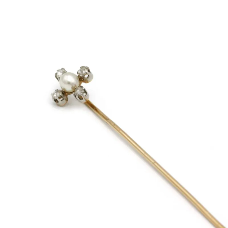 Epingle À Cravate - Or, Diamants & Perle sold by 58 Facettes