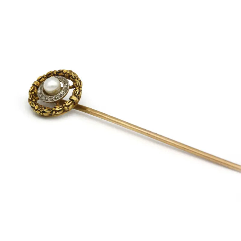 Epingle À Cravate - Or, Diamants & Perle sold by 58 Facettes