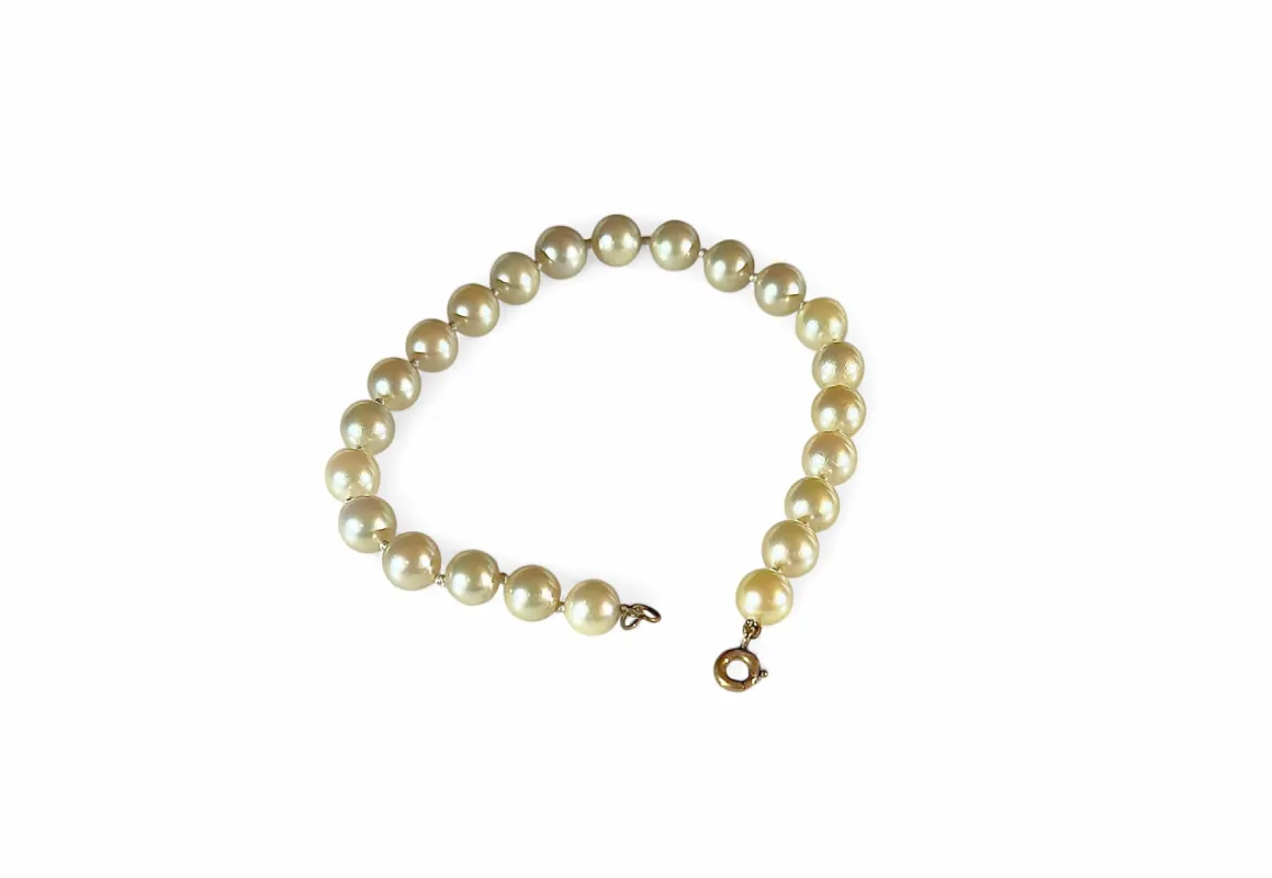 Bracelet perles de cultures blanches fermoir or sold by 58 Facettes