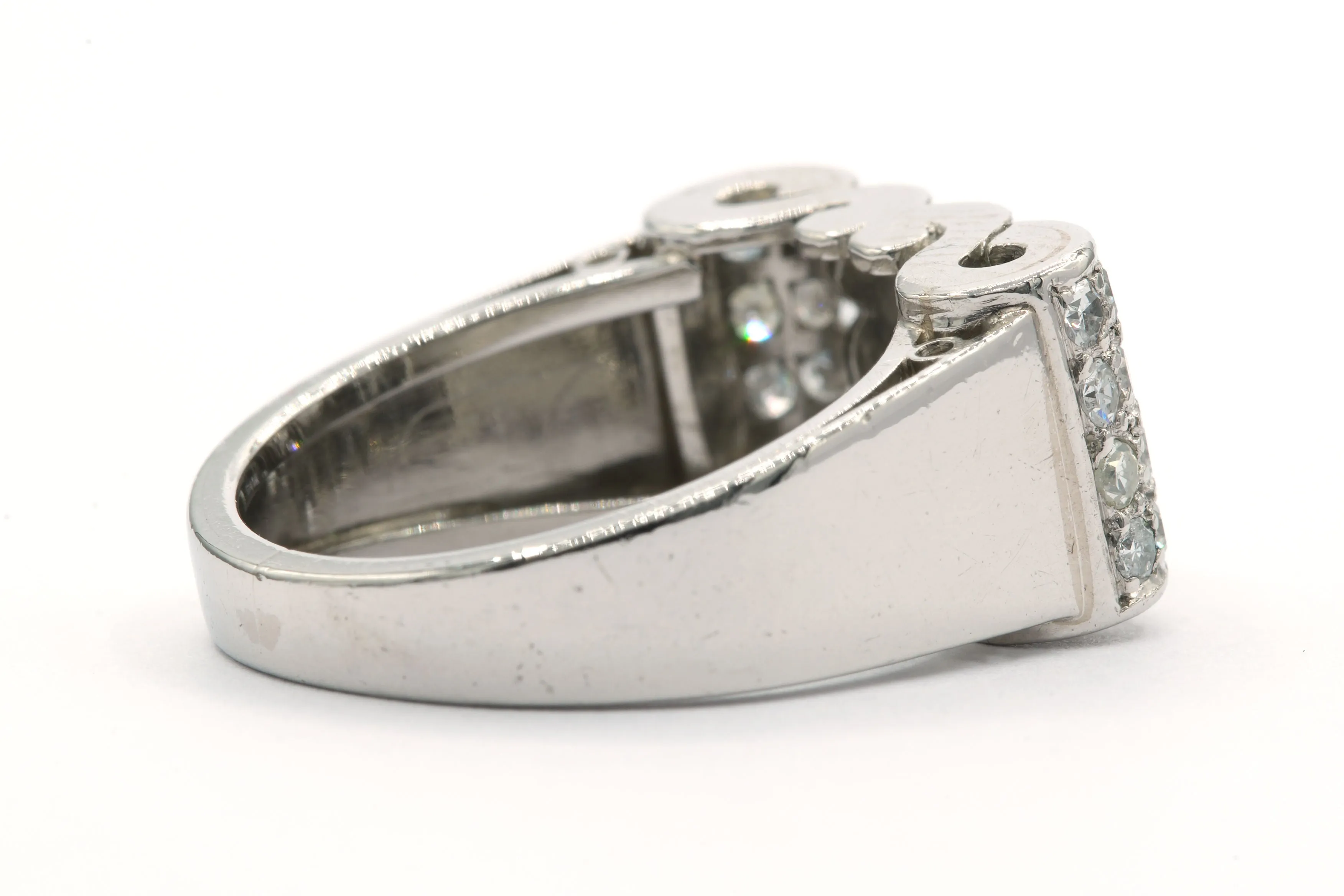 Bague tank Art Déco en or blanc , platine sertie de diamants sold by 58 Facettes product image thumbnail 5