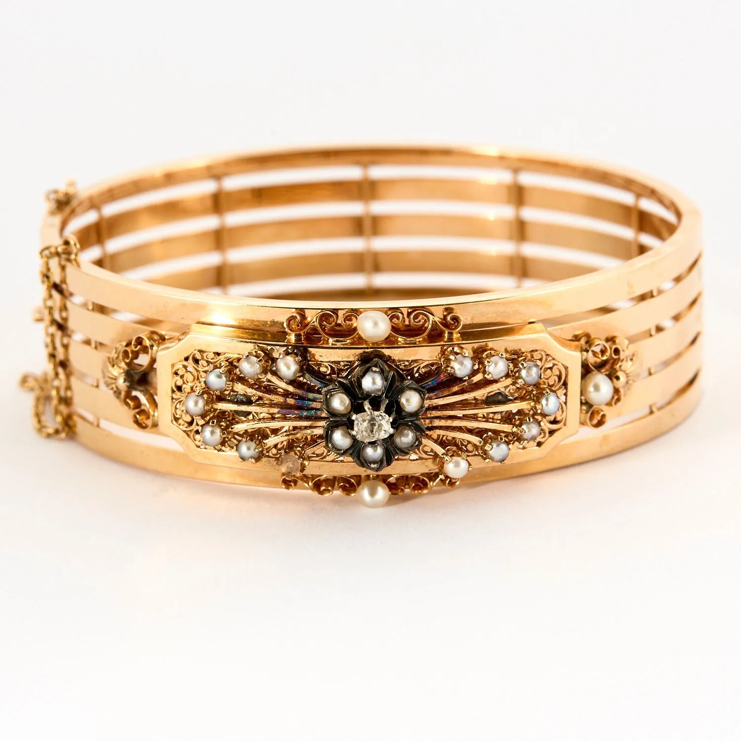 Bracelet Napoléon III or rose, perles et diamant sold by 58 Facettes product image thumbnail 3