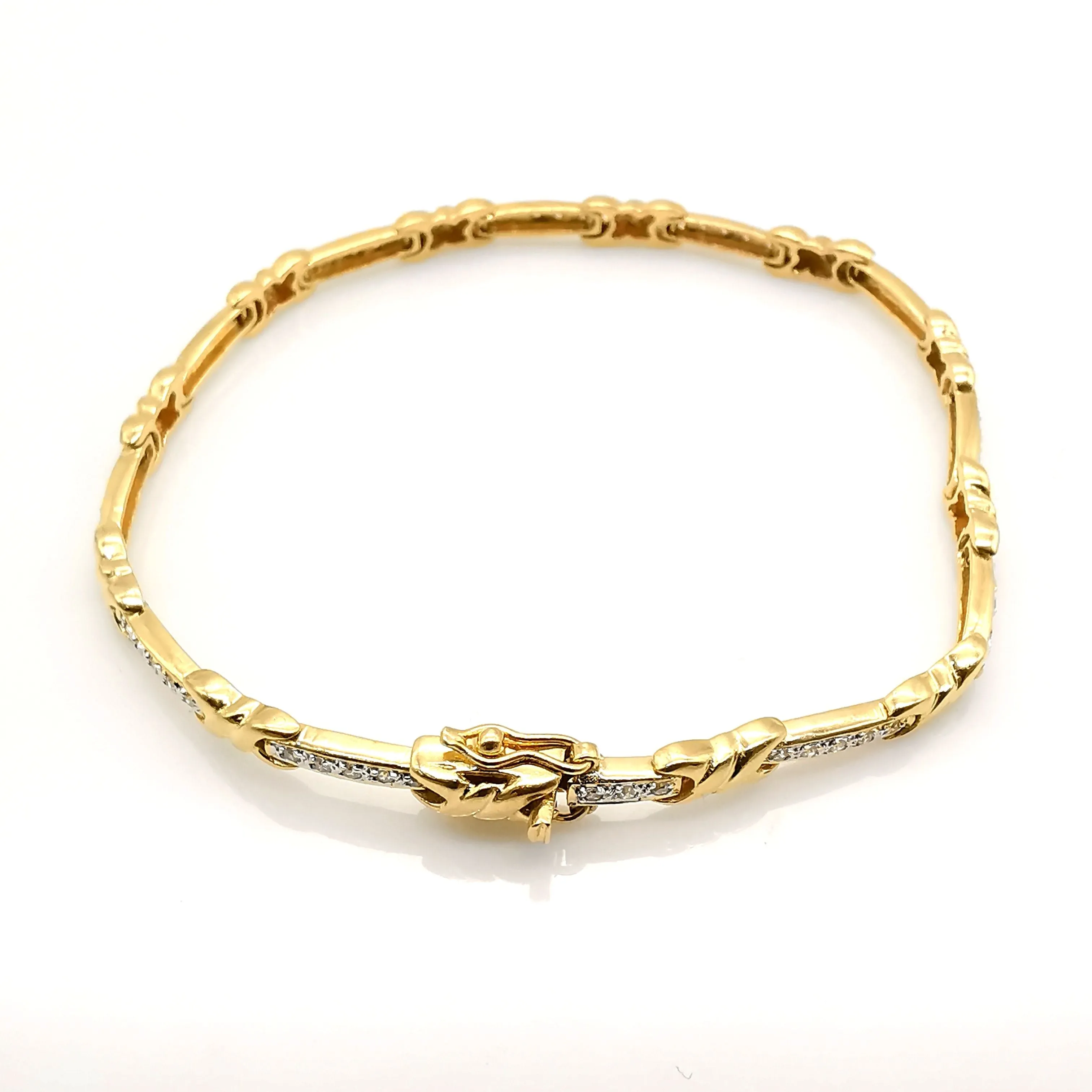 Bracelet en or jaune diamants sold by 58 Facettes