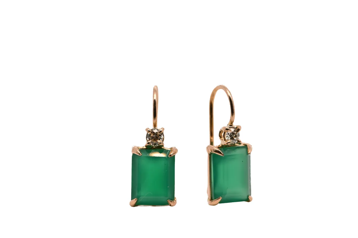 Boucles d'oreilles Onyx Vert, Diamants sold by 58 Facettes