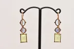 Boucles d'oreilles or rose, topaze, iolite et péridot sold by 58 Facettes