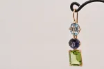 Boucles d'oreilles or rose, topaze, iolite et péridot sold by 58 Facettes