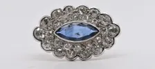 Broche Saphir Diamants Or Blanc 18 Carats sold by 58 Facettes