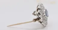 Broche Saphir Diamants Or Blanc 18 Carats sold by 58 Facettes