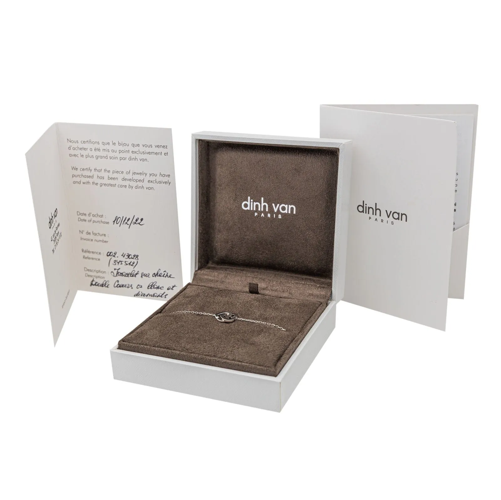 Dinh Van Bracelet Double coeur Or blanc Diamant sold by 58 Facettes product image thumbnail 3