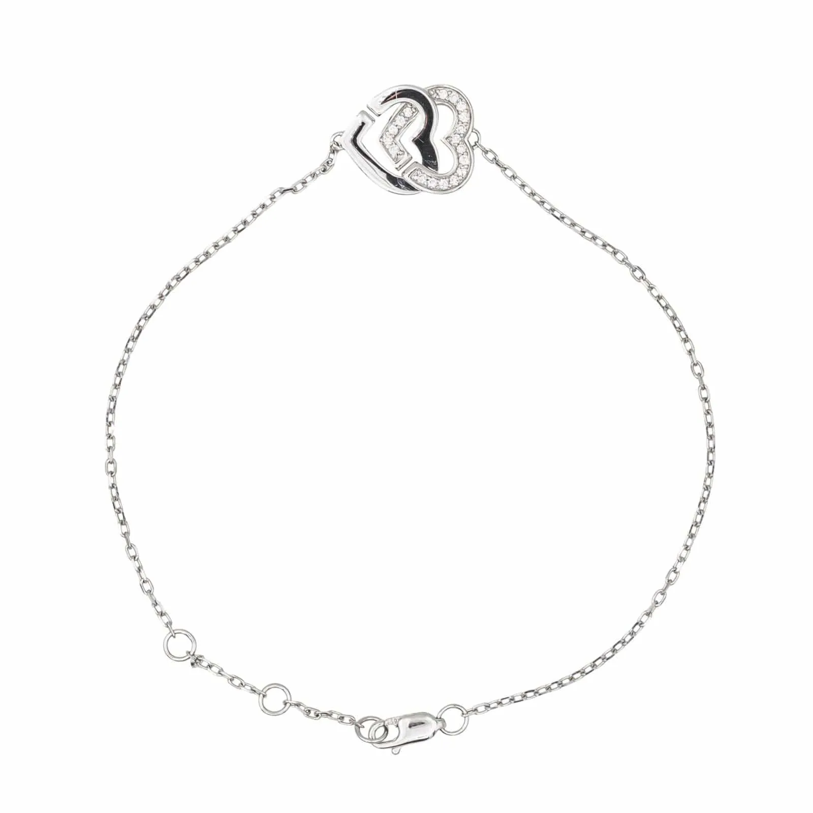 Dinh Van Bracelet Double coeur Or blanc Diamant sold by 58 Facettes product image thumbnail 4