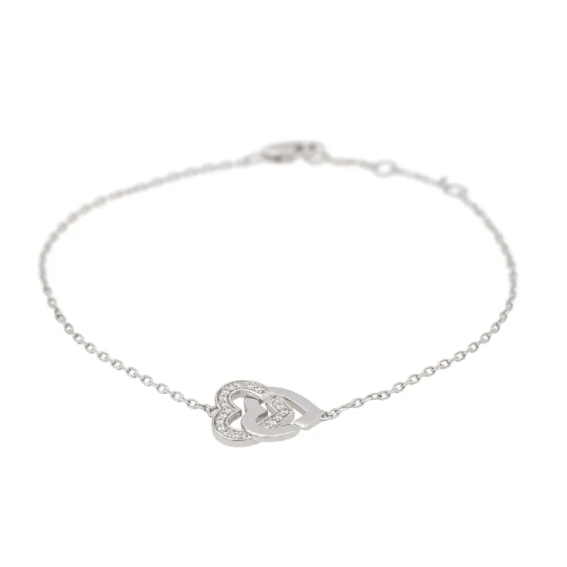 Dinh Van Bracelet Double coeur Or blanc Diamant sold by 58 Facettes