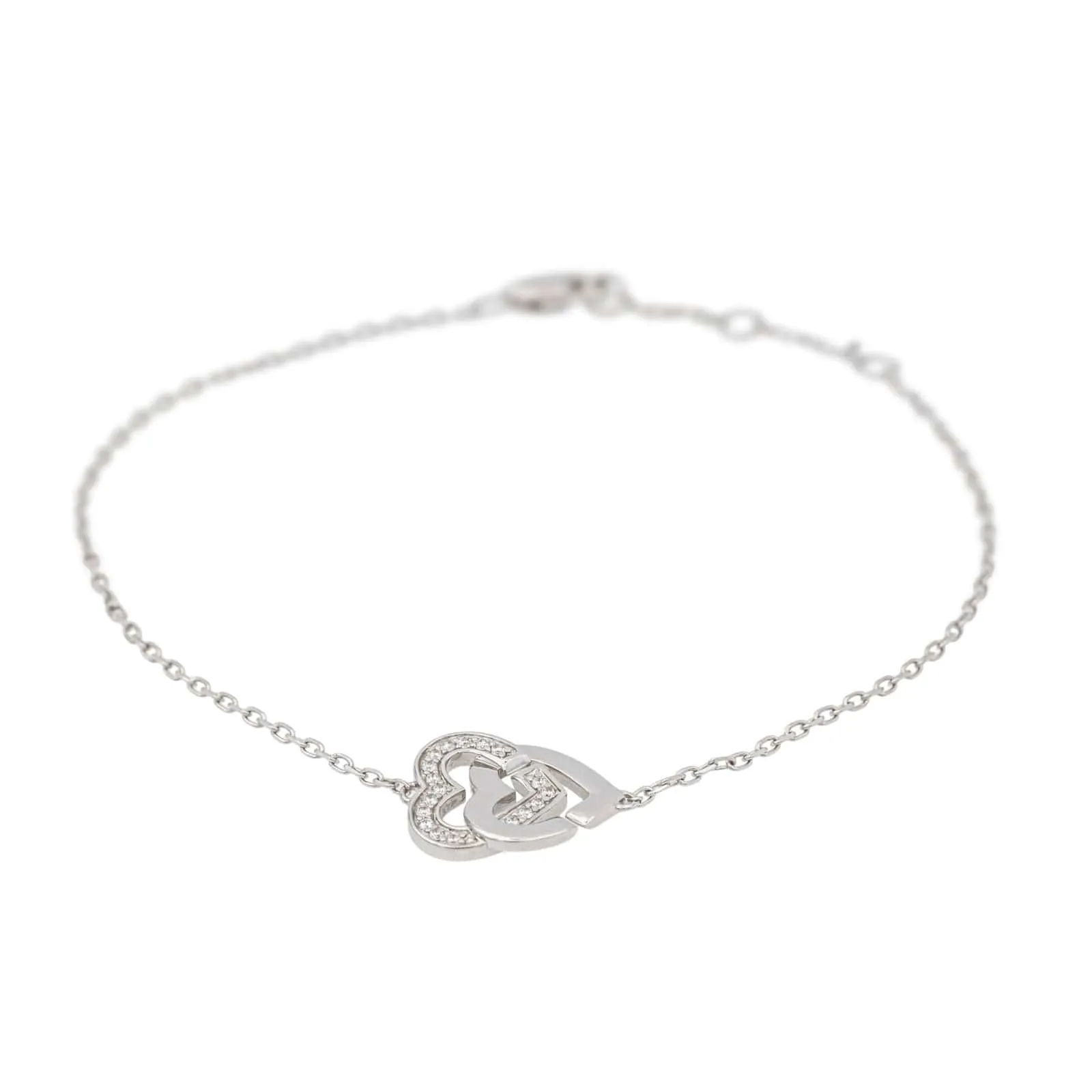Dinh Van Bracelet Double coeur Or blanc Diamant sold by 58 Facettes