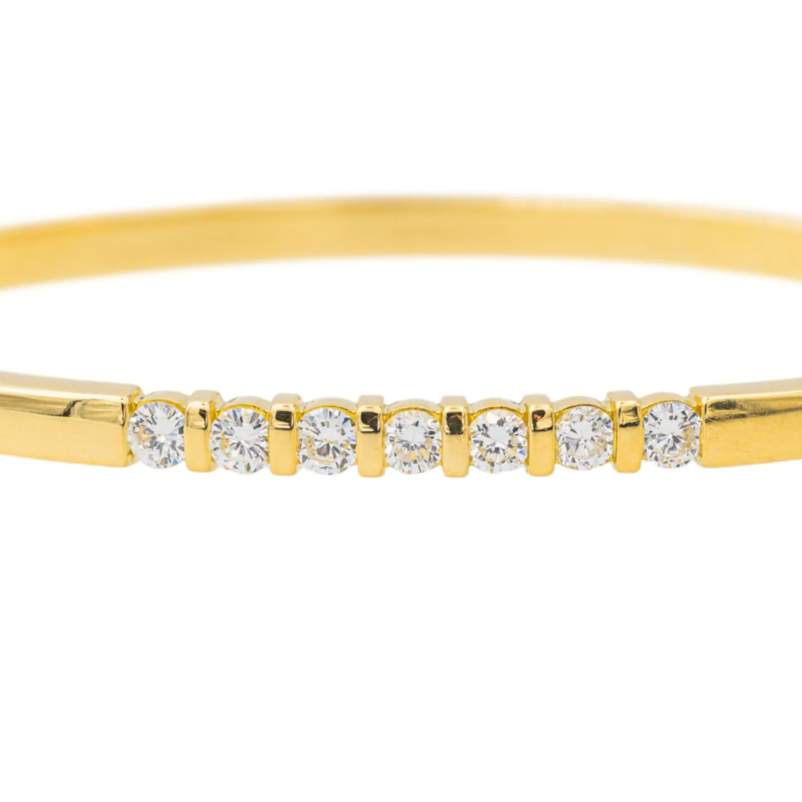 Bracelet jonc en or jaune 18 carats serti de diamants sold by 58 Facettes product image thumbnail 4