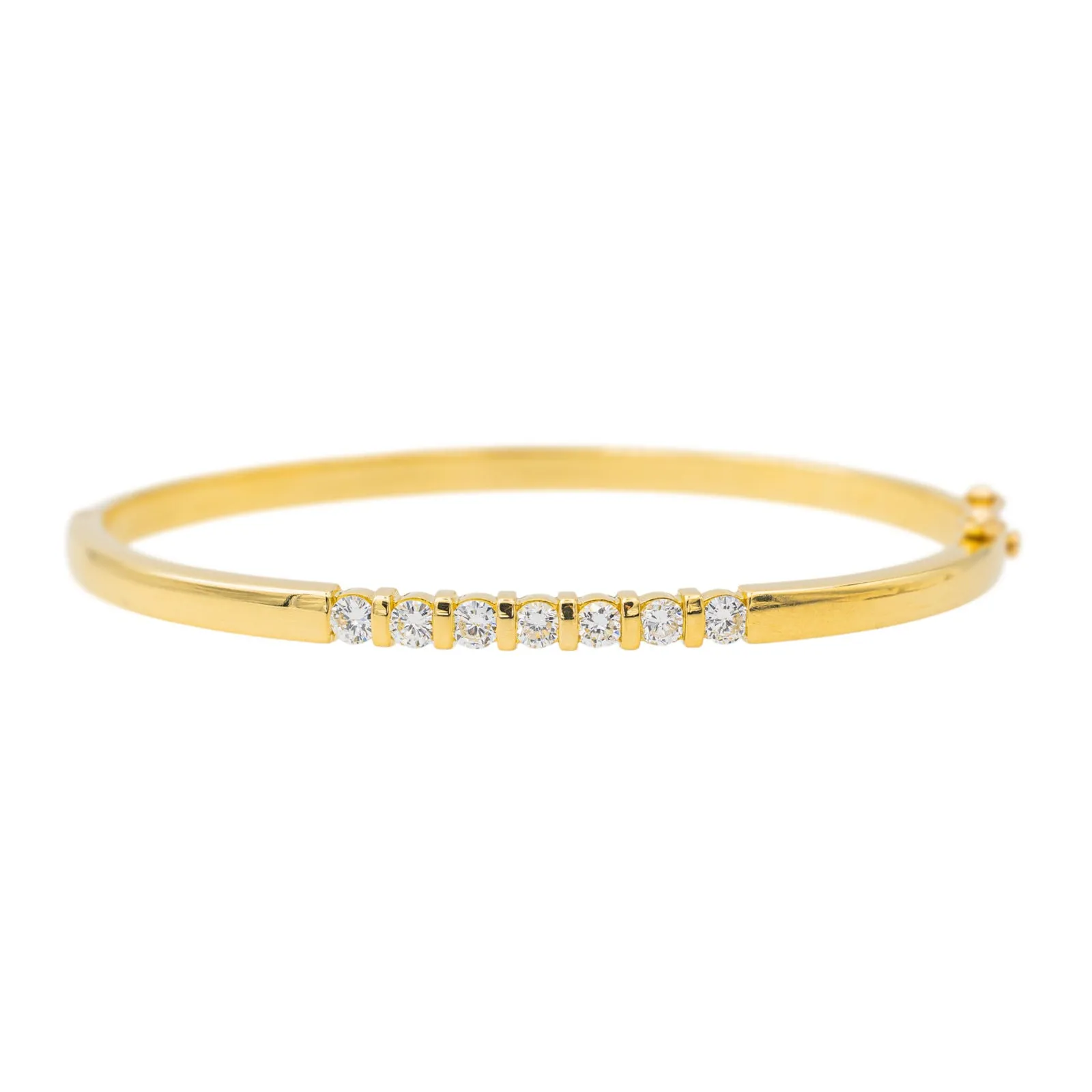 Bracelet jonc en or jaune 18 carats serti de diamants sold by 58 Facettes