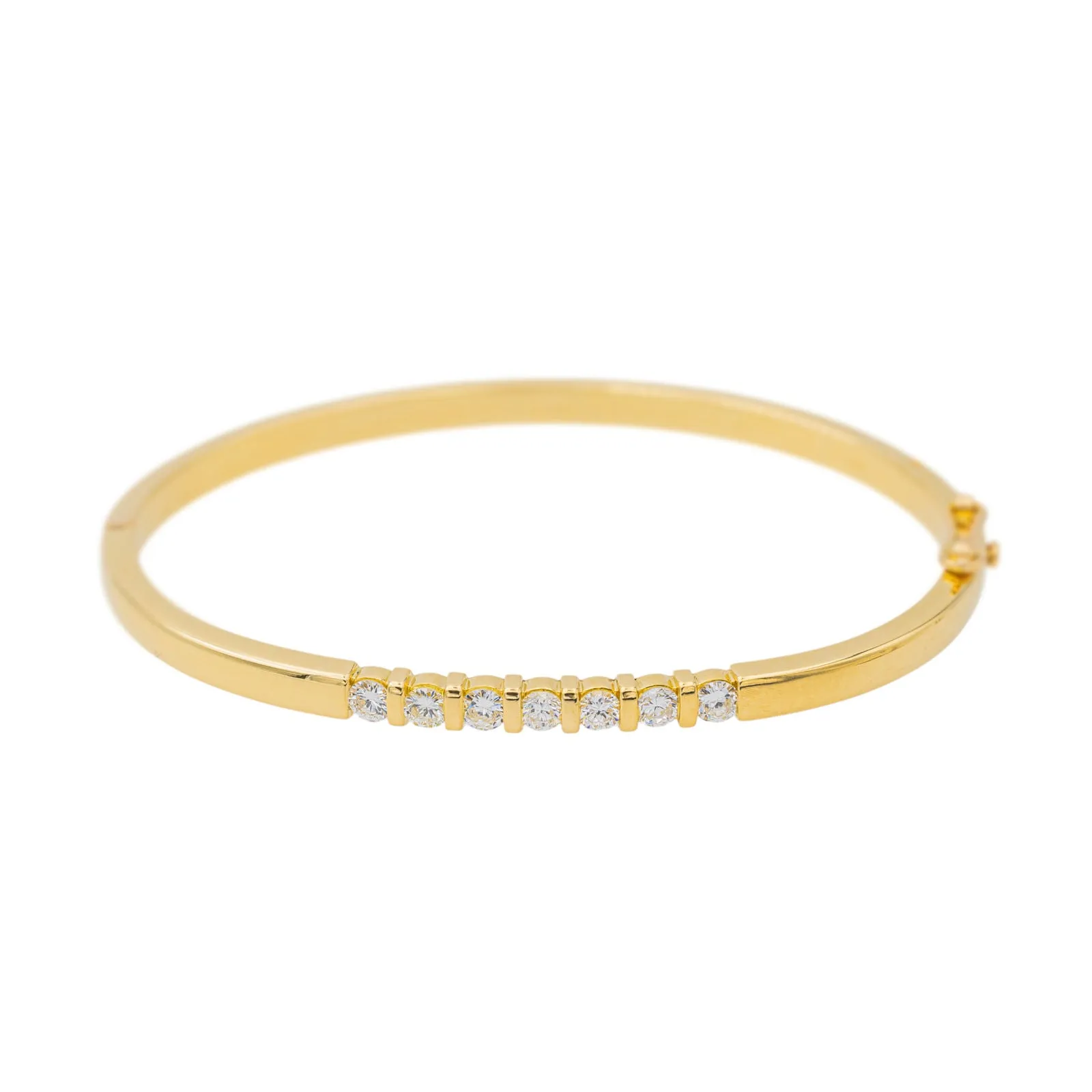 Bracelet jonc en or jaune 18 carats serti de diamants sold by 58 Facettes product image thumbnail 5