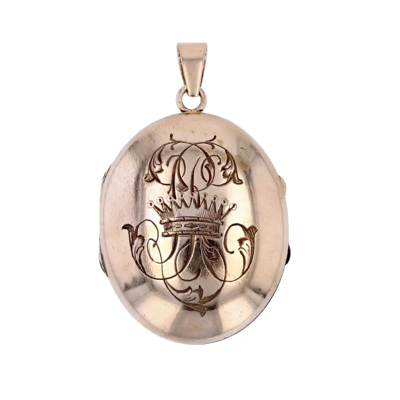 Médaillon ancien en or gravé d'initiales sold by 58 Facettes