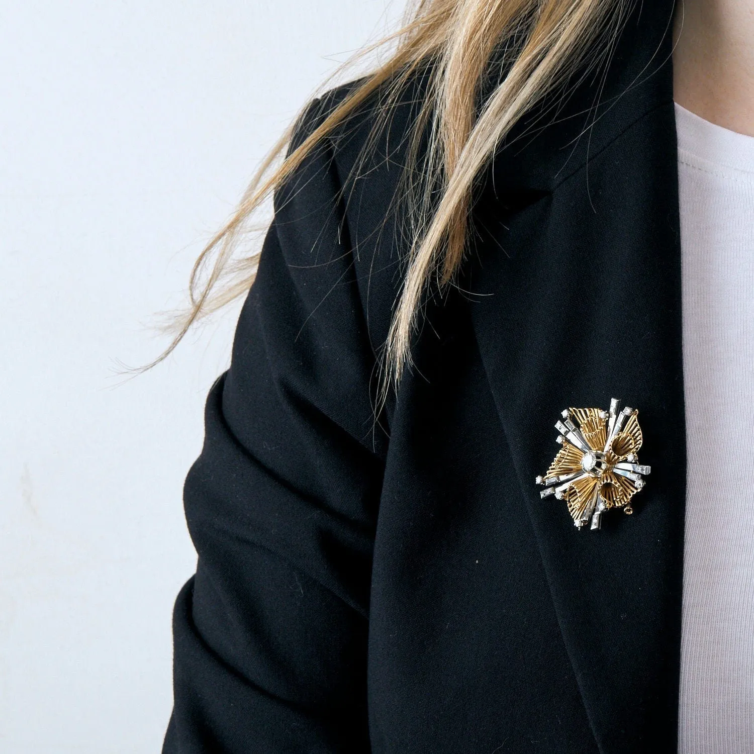 Broche Rayonnante Or Deux Tons Diamants sold by 58 Facettes product image thumbnail 2