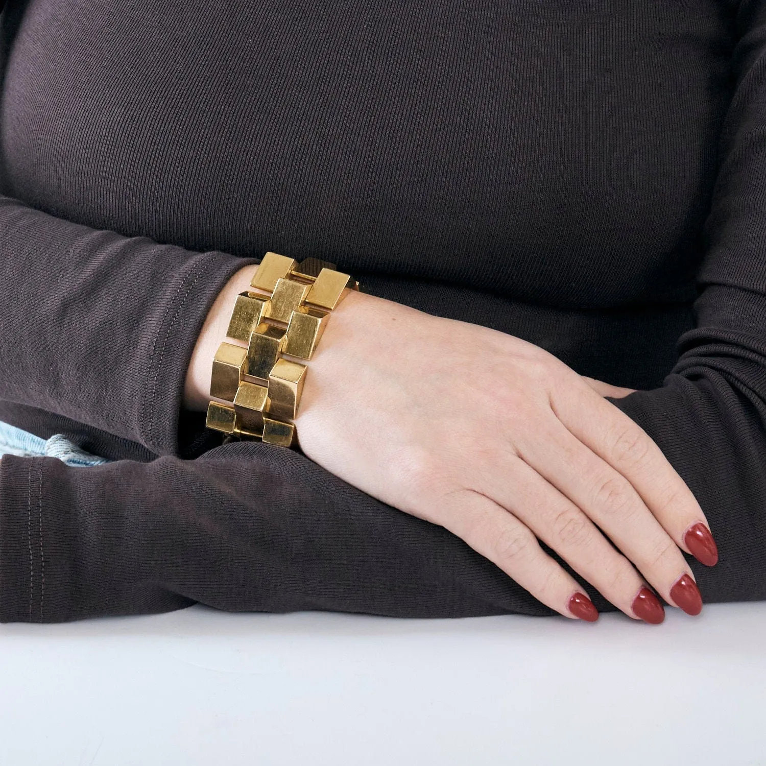 Important bracelet Tank en or jaune sold by 58 Facettes product image thumbnail 2