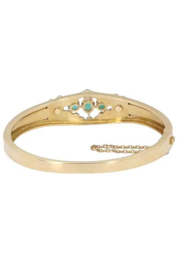 BRACELET JONC ÉMERAUDES ET DIAMANTS sold by 58 Facettes product image thumbnail 5