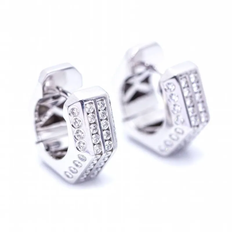 Boucles d'oreilles HEXAGON en or blanc et diamants sold by 58 Facettes