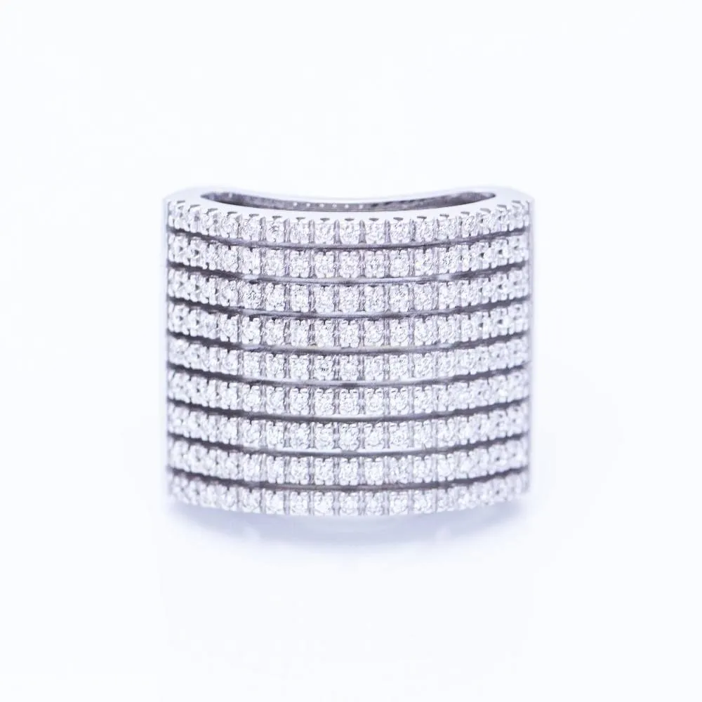 Bague pavée en or blanc et diamants sold by 58 Facettes product image thumbnail 5