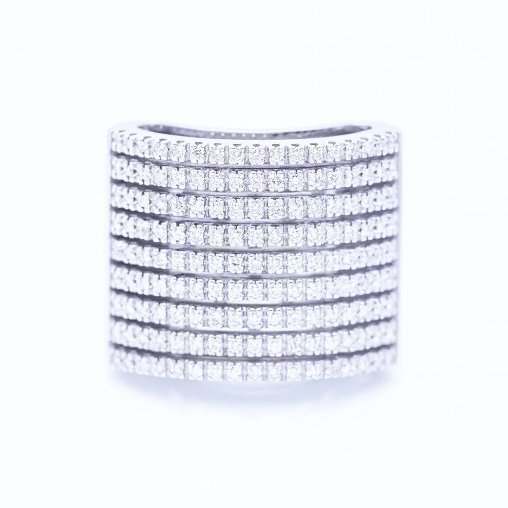 Bague pavée en or blanc et diamants sold by 58 Facettes product image thumbnail 2
