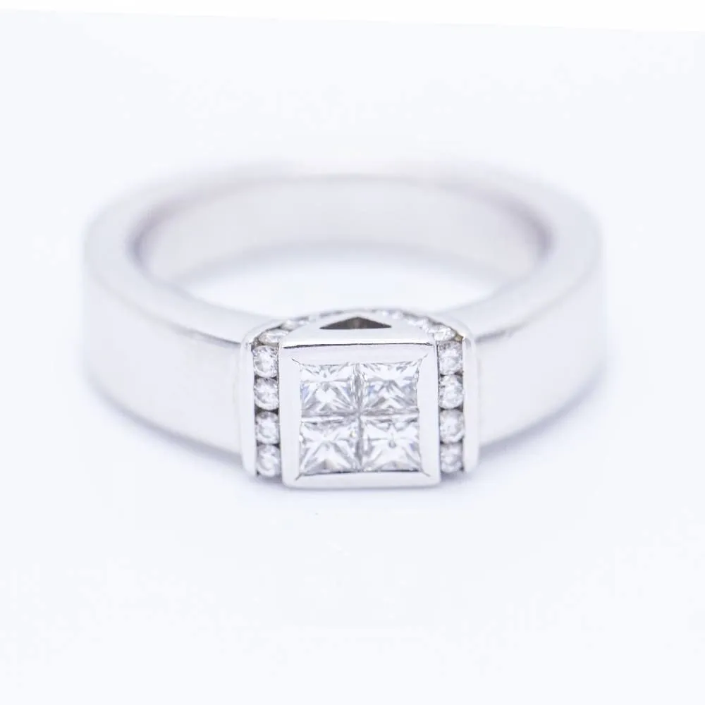 Bague en or blanc avec diamants sold by 58 Facettes
