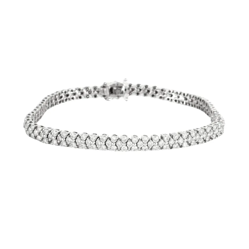 Bracelet articulé en or blanc 18k et diamants taille brillant sold by 58 Facettes