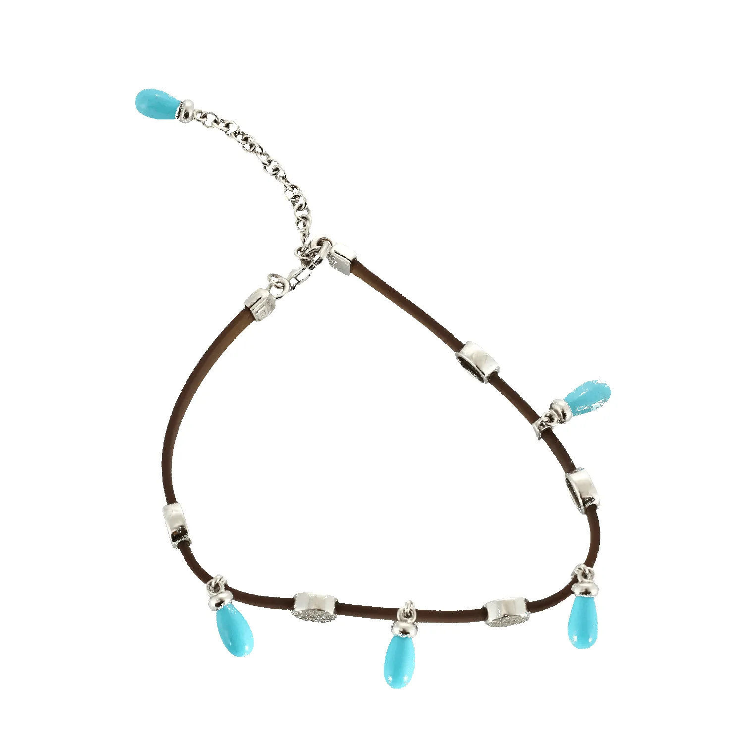 BRACELET OR BLANC, DIAMANTS ET TURQUOISE. sold by 58 Facettes product image thumbnail 3
