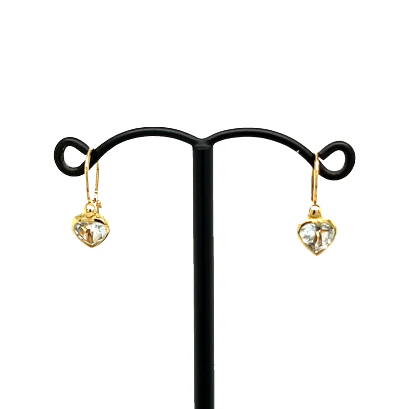 Aquamarine Heart Shape Earring Yellow Gold sold by 58 Facettes