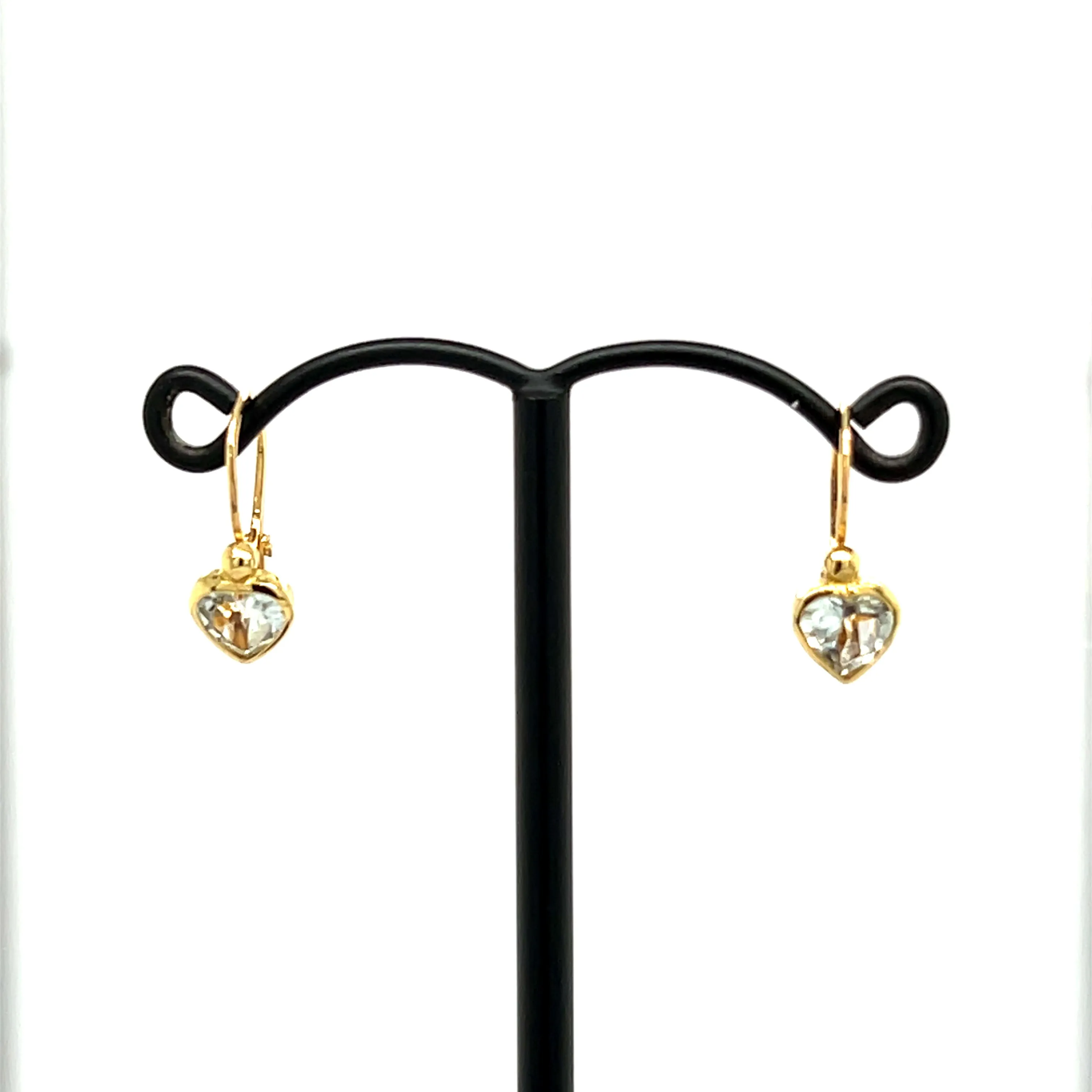 Aquamarine Heart Shape Earring Yellow Gold sold by 58 Facettes product image thumbnail 2