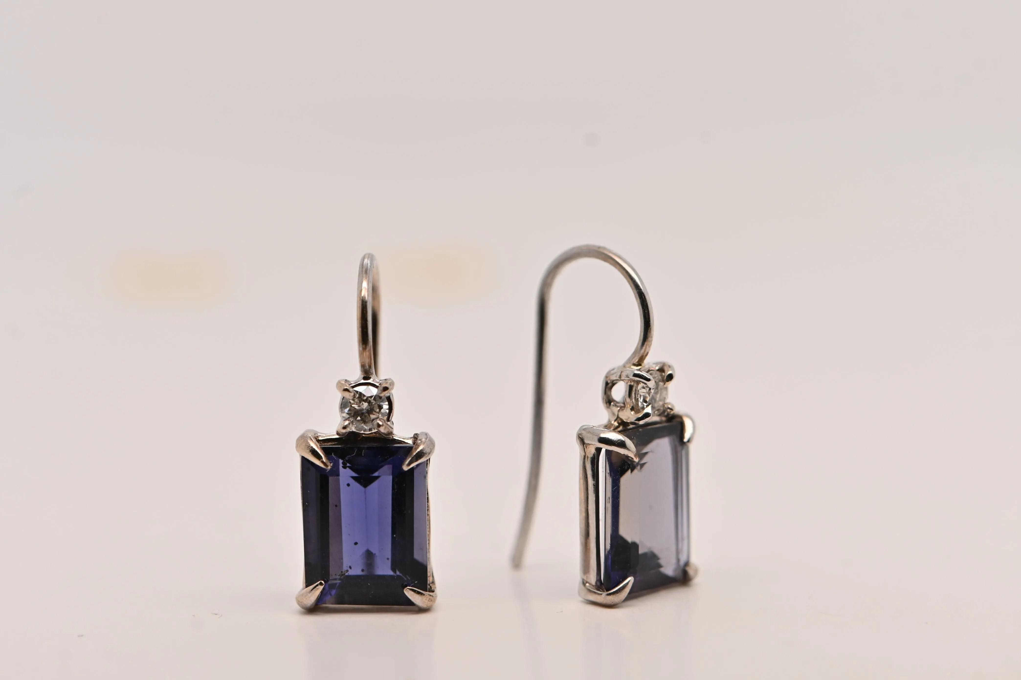 Boucles d'oreilles Or Blanc Iolite Diamants sold by 58 Facettes product image thumbnail 5
