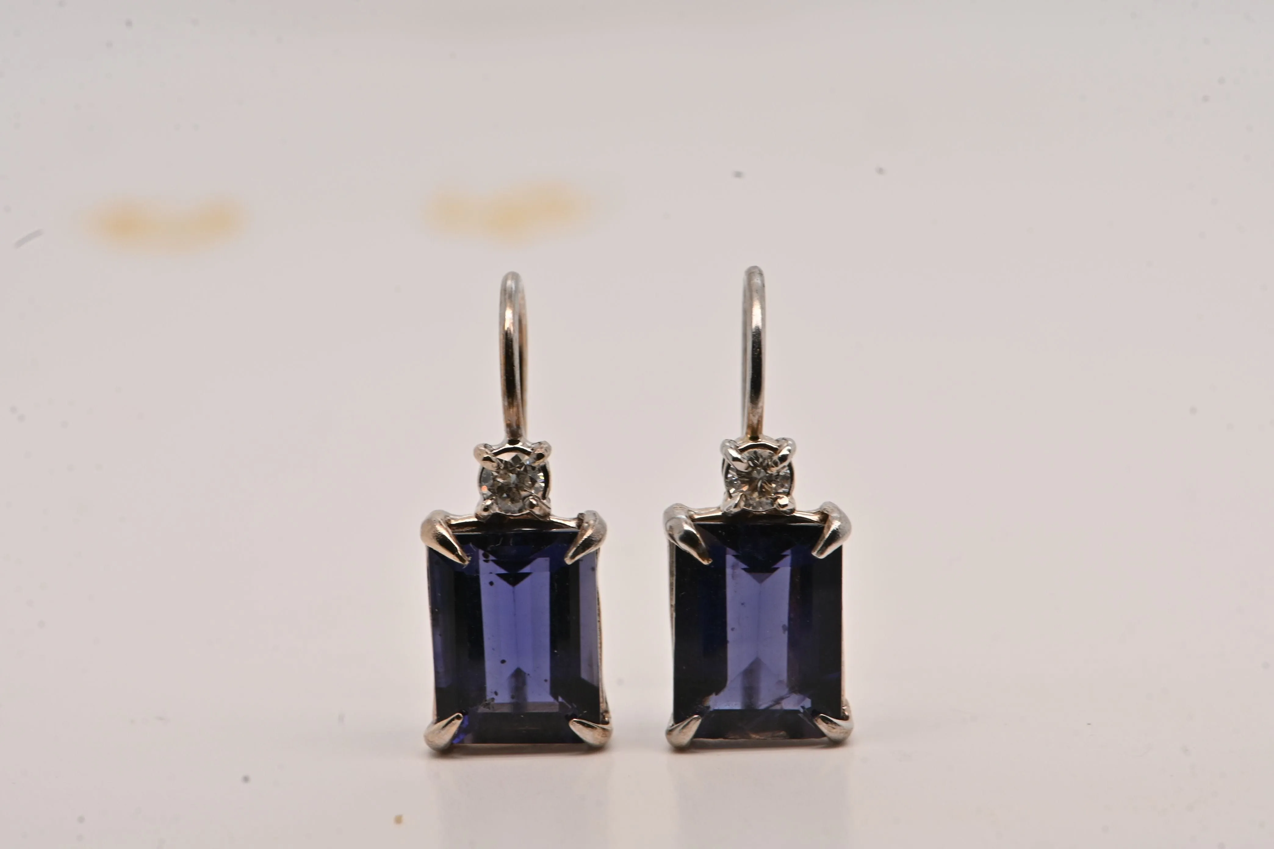 Boucles d'oreilles Or Blanc Iolite Diamants sold by 58 Facettes product image thumbnail 2