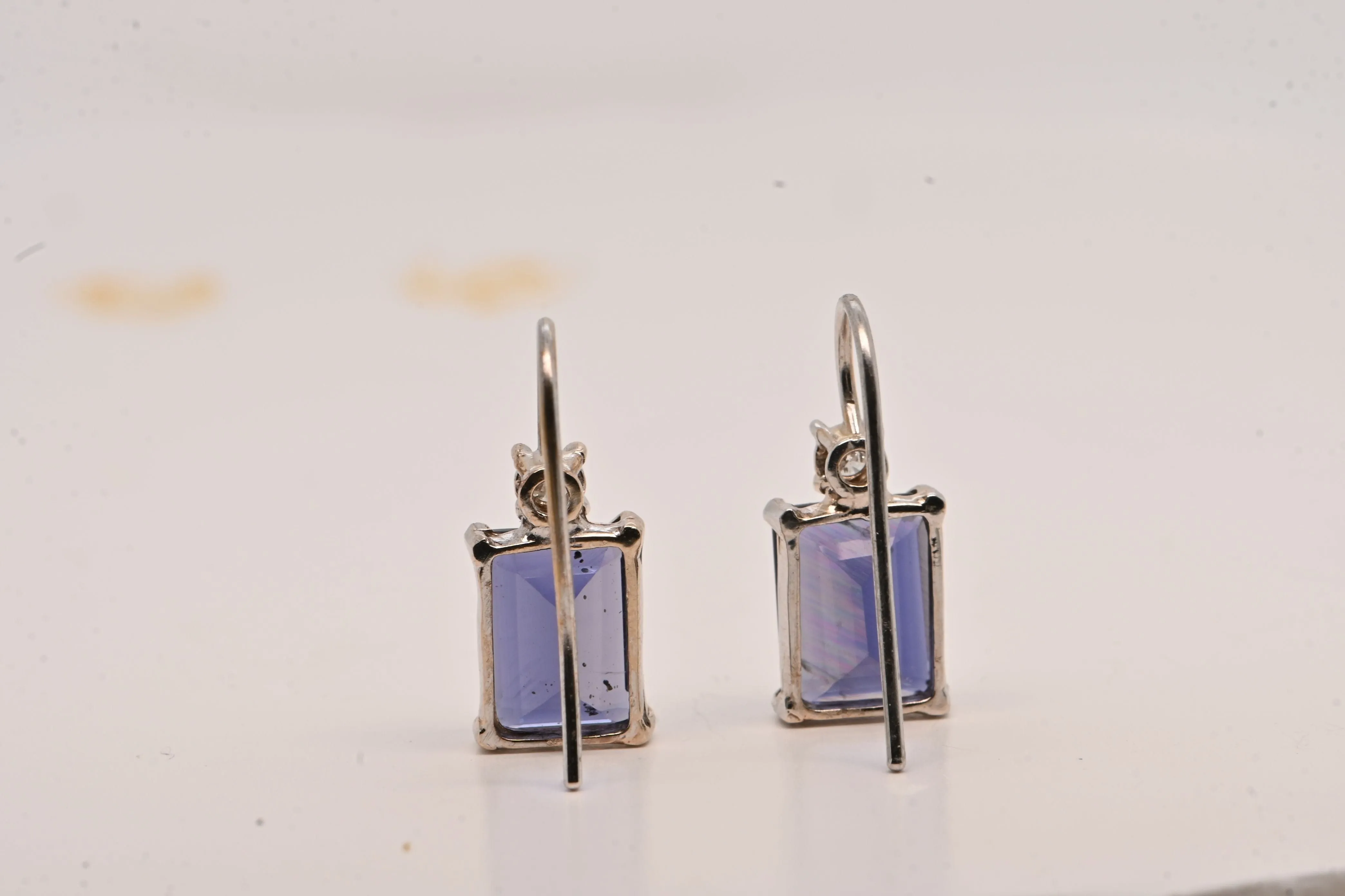 Boucles d'oreilles Or Blanc Iolite Diamants sold by 58 Facettes product image thumbnail 4