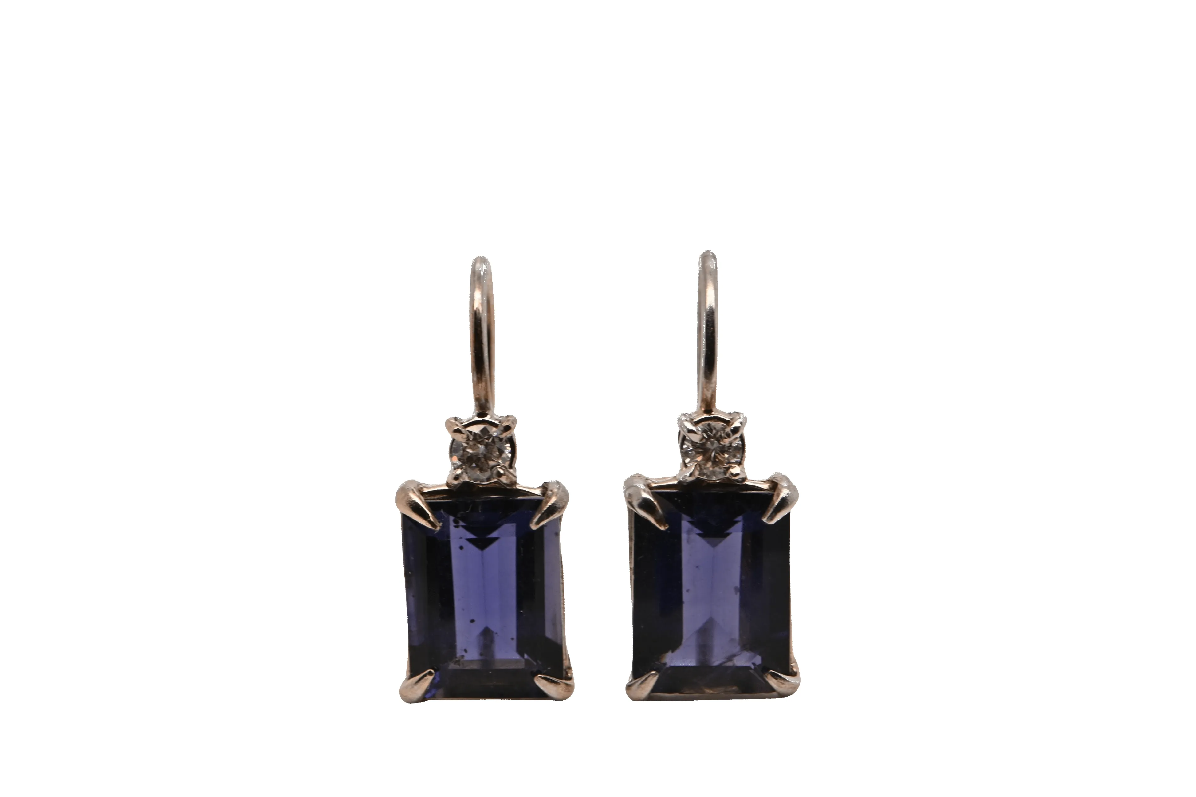 Boucles d'oreilles Or Blanc Iolite Diamants sold by 58 Facettes