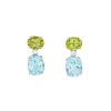 Boucles d'oreilles pendantes topaze bleue, péridot et diamants sold by 58 Facettes