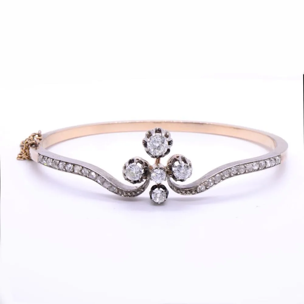 Bracelet Napoléon III « tiare », diamants, or rose et argent sold by 58 Facettes product image thumbnail 3