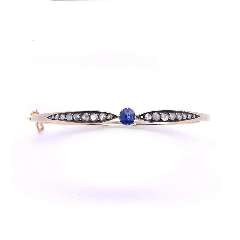Bracelet 19ème « nœud » saphir, diamants, or et argent sold by 58 Facettes