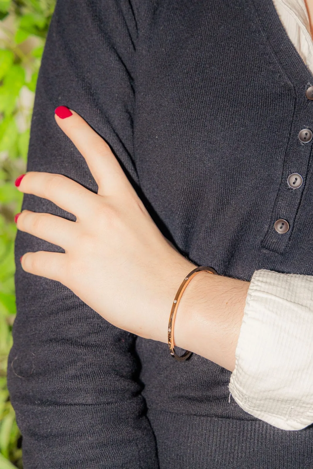 Bracelet Jonc Or rose Diamant sold by 58 Facettes product image thumbnail 2