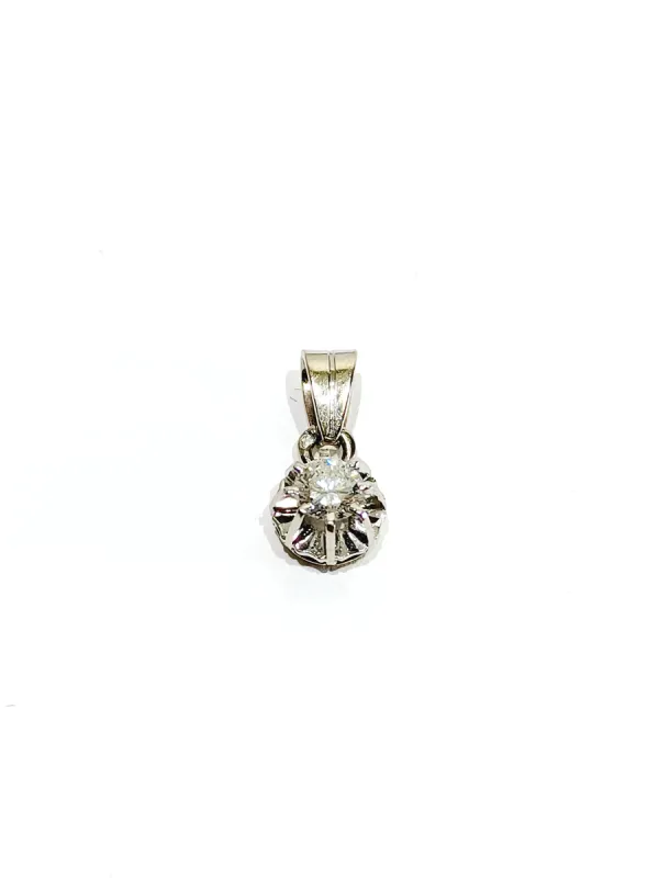 Pendentif or blanc platine et diamant sold by 58 Facettes