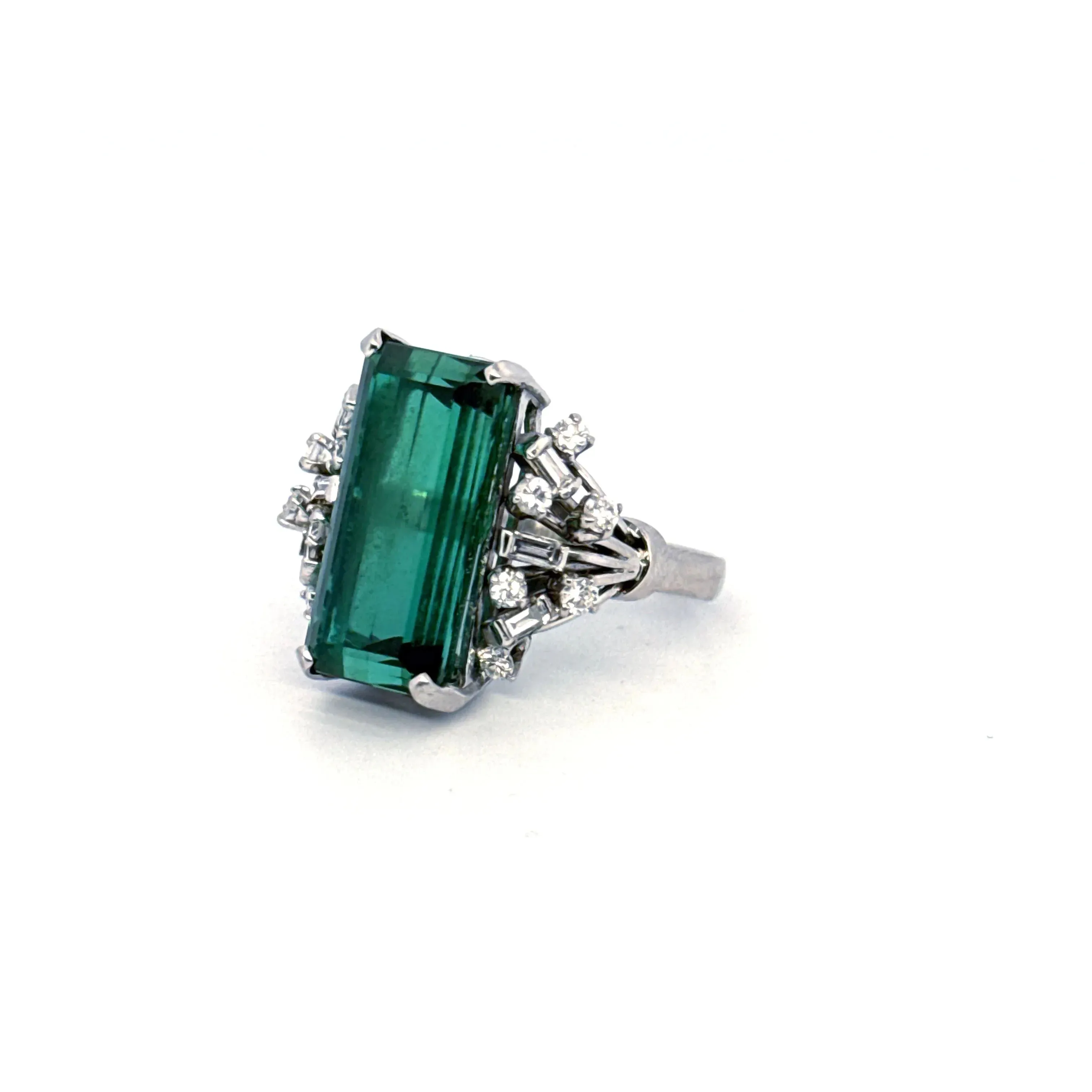 Bague Cocktail Platine Tourmaline Diamants sold by 58 Facettes product image thumbnail 3